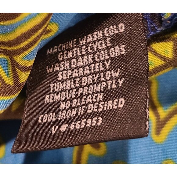 New! Vintage No Boundaries Men's M Aloha Tiki Face Hawaiian Button Shirt Blue - Picture 6 of 13